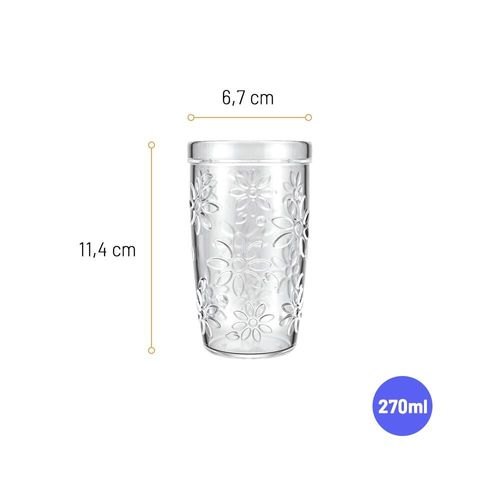 Jogo de Copos de Vidro 350ml 6 Peças Nadir SM Marrocos