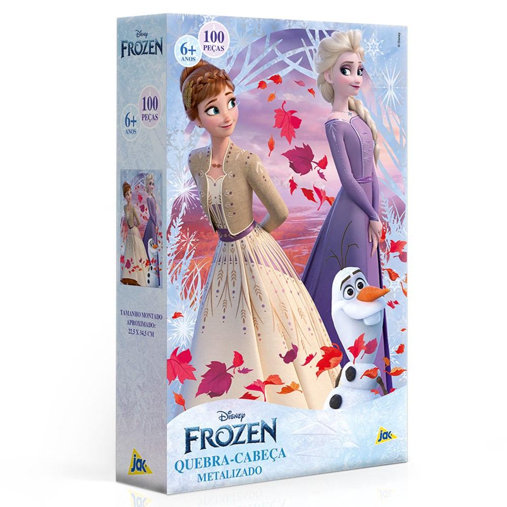 Quebra Cabeça Infantil 100 Peças de Madeira Frozen Disney Xalingo Colorido
