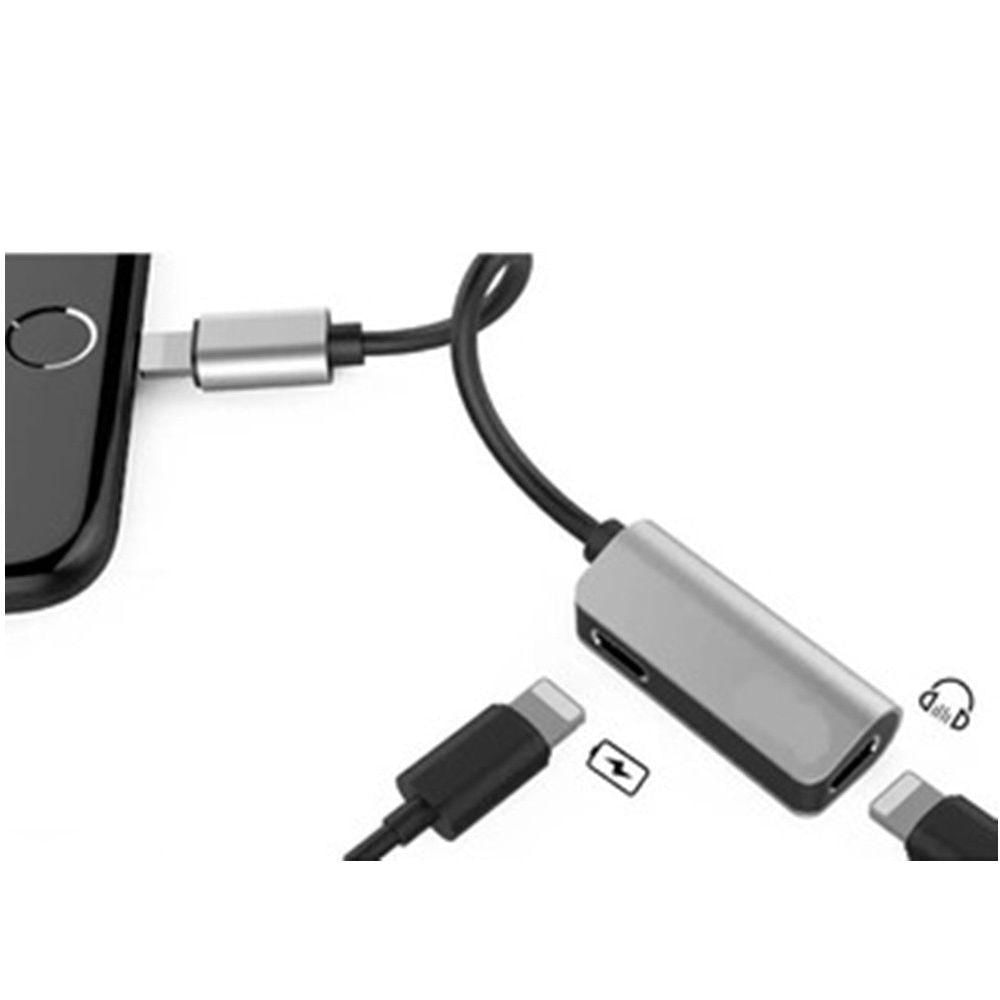 Adaptador iPhone 2x1 Lightning Carregador Audio e Microfone - Loja VIVO