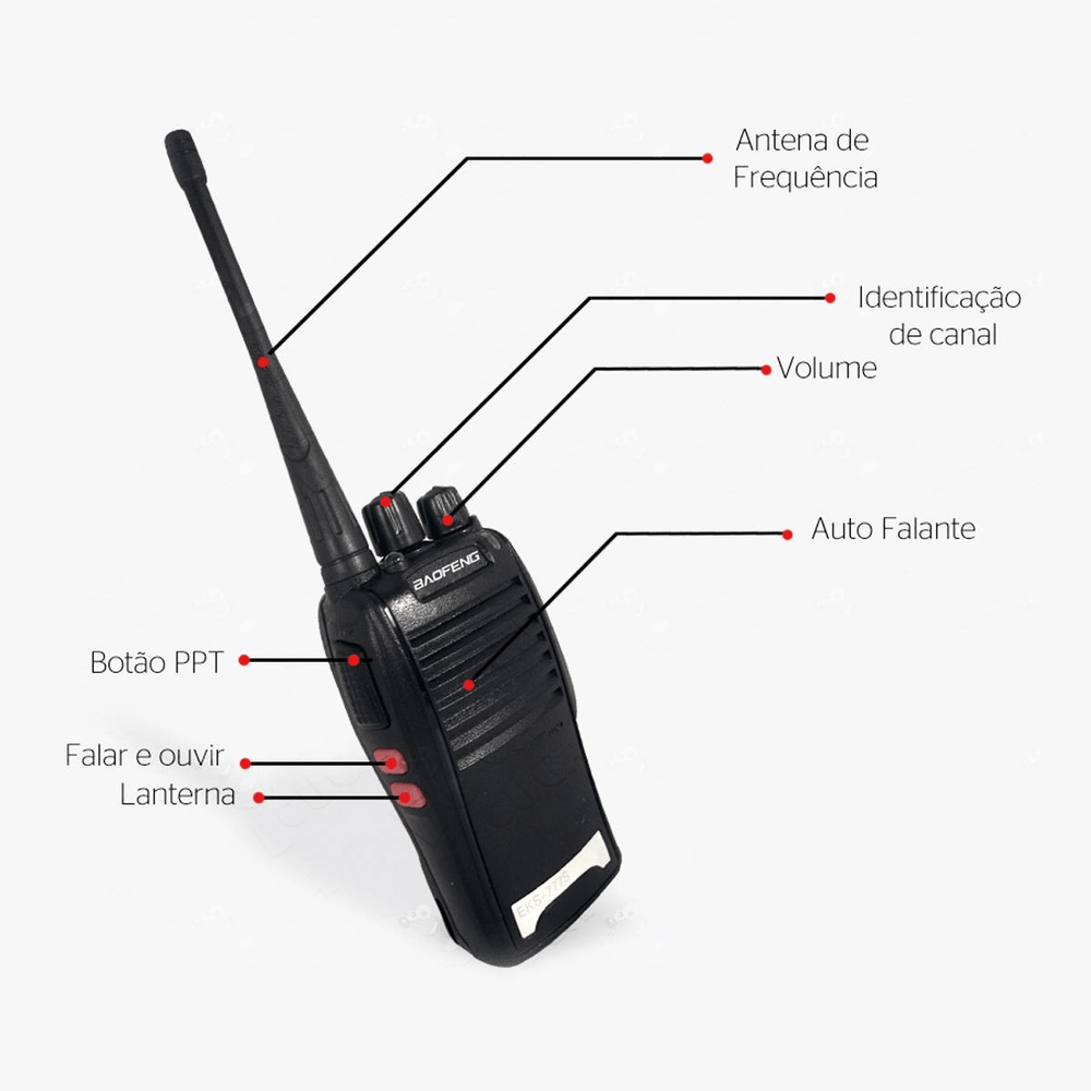 Rádio Comunicador Walk Talk Baofeng BF777s de 16 Canais Sem Fio Loja VIVO Rádio Comunicador Walk Talk Baofeng BF777s de 16 Canais Sem Fio Loja VIVO
