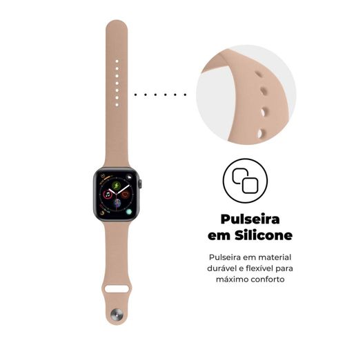 pulseira rosa areia apple watch